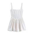thumbnail image 6 of QHFBli Women's Square Neck Ruffle Mini Dress Drop Waist Corset Short Party Dresses, 6 of 6