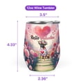 thumbnail image 5 of Hello Valentine’s Day Boxer Flower Crown Romantic Pink Floral 12oz Stainless Steel Wine Tumbler Insulated Cup with Lid Boxers Dog Lover Gifts Idea - 00031, 5 of 5