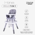 thumbnail image 2 of Silla Alta 7 en 1 para Bebé Manes  Gris Lifestyle by Infanti Lifestyle by Infanti  232BHP002GRY, 2 of 7