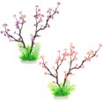 thumbnail image 1 of Decoración de plantas de acuario de plástico de 2 piezas, plantas acuáticas de algas artificiales para acuario., 1 of 5
