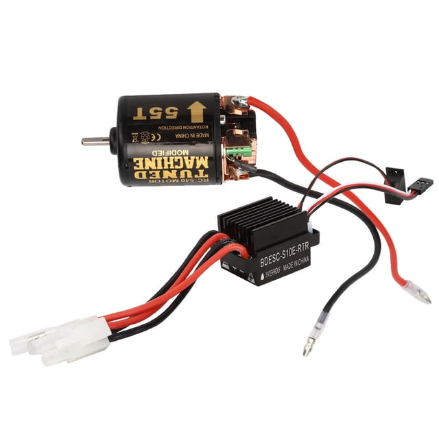Motor ESC Set, Stable Performance Replaceable Carbon Brush RC Brush Motor Flexible Welding Precise for Remote Control Car 35T,45T,55T