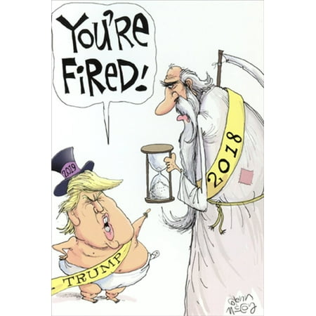 Nobleworks Trump Fires Father Time 2019 Glenn McCoy Humorous / Funny New Year