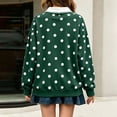 thumbnail image 6 of Evdexr Long Sleeve Shirts for Women Polka Dot Tops Oversized Collar Y8k Polo Shirts Casual Loose Streetwear Rugby Tshirts Dark Green 2XL, 6 of 6