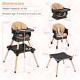 thumbnail image 3 of Costway 9-in-1 Kids Table & Chair Set with Solid Wood Legs, Removable Dishwasher-Safe Tray Coffee + Black, 3 of 10