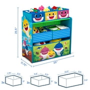 Baby Shark 6 Bin Design and Store Toy Organizer by Delta Children, Greenguard Gold Certified