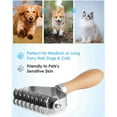 thumbnail image 3 of 2X Pet Grooming Brush, 2 Sided Undercoat Rake for & ,Safe Dematting Comb & Deshedding Tool, 3 of 7