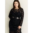 thumbnail image 4 of June + Vie Women's Plus Size Lined Lace Column Midi Dress, 4 of 4