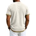 thumbnail image 4 of Sewkxo Men's Linen Shirts Short Sleeve Casual Shirts Button Down Shirt for Men Beach Summer Shirt,Beige M, 4 of 8