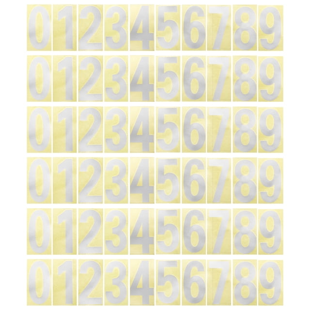 Números Reflectantes de 2 pulgadas para Buzones Uxcell para Casas/Exterior, Tono Plateado 6 Sets