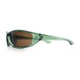 thumbnail image 6 of Urban Y2K Wrap Around Sport Plastic Windbreak Oval Sunglasses Green - Brown, 6 of 8