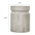 thumbnail image 5 of Mesa auxiliar Benzara Kiv, 46 cm, redonda, madera de mango, gris, 5 of 5