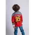 thumbnail image 3 of Disney Cars Lightning McQueen Mesh Hockey Jersey Long Sleeve T-Shirt Toddler to Big Kid, 3 of 5