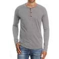 thumbnail image 1 of Playera Manga Larga Moda Casual Cuello Henley Para Hombre, 1 of 3