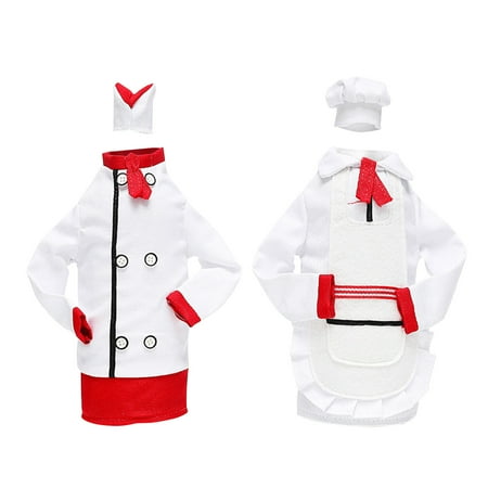 

DagobertNiko Christmas Chef Clothes Hat Wine Bottle Cover Set Bag Wine Bottle Decoration Bag Cover