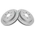 thumbnail image 2 of TRQ Rear Performance Brake Rotors Set Vented Premium G-Coated Cross Drilled & Slotted Fits Select 2010-2016 Cadillac SRX, 2 of 6
