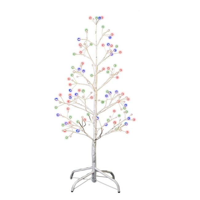 3 ft. White Birch Twig Tree with Multi Color 8Function Lights