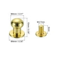 thumbnail image 2 of 15Sets Brass Ball Head Stud Rivets, 8mm Screw Back Button Nipple Rivet Golden, 2 of 7