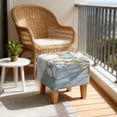 thumbnail image 4 of SCRAWLGOD Marble Print Light Blue Square Ottoman Cover Jacquard Fabric Ottoman Slipcover Stretchable Footrest Stool Covers for Square and Rectangle Ottomans, 4 of 7