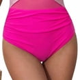 thumbnail image 3 of Ayolanni One-Piece Girls Swimsuit Mesh Sheer Push-Up Tummy Control Swimwear Solid Casual Low Back Ruffled Bathing Suit Pink XL, 3 of 5