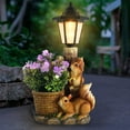 thumbnail image 3 of Outdoor Squirrel Flowerpot Statue - Solar Light, Resin. Planter (no flowers), garden/patio/Halloween decor. Whimsical, handcrafted, 3 of 11