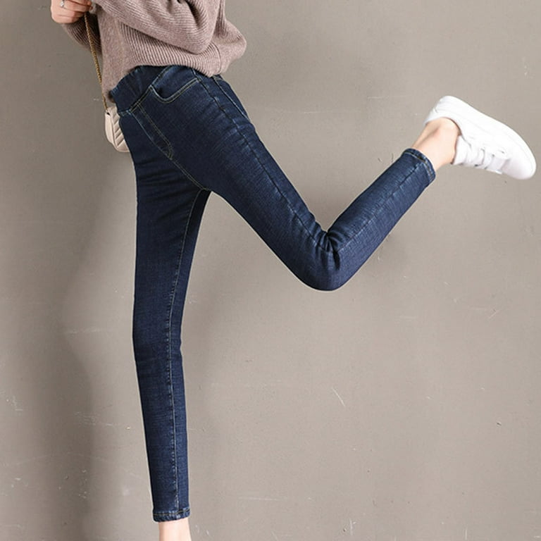 Double Fleece Thermal Jeggings Warm Pants Jean Winter Warm Pants For Women  Girl New