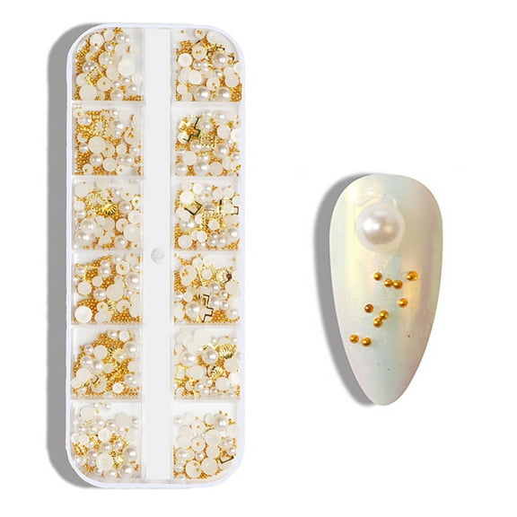 Nail Accessories Fingernail Stickers Variety of Styles Shiny Gem Jewelry Enhancing Nail Beauty for Halloween with Transparent Storage Boxes