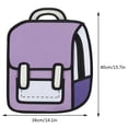 thumbnail image 2 of Cartoon Fashion Backpack Casual Oxford Cloth Soft Korean BackPack (Purple), 2 of 5