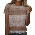 thumbnail image 2 of Fiudx Ropa de Mujer Camiseta de Manga Corta con Cuello Redondo y Estampado Retro para Mujer, 2 of 4