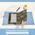 thumbnail image 3 of FORMRS 2 Pack Pencil Pouch for 3 Ring Binder with Clear Window Zipper Case, Black Flower Pattern, 3 of 6