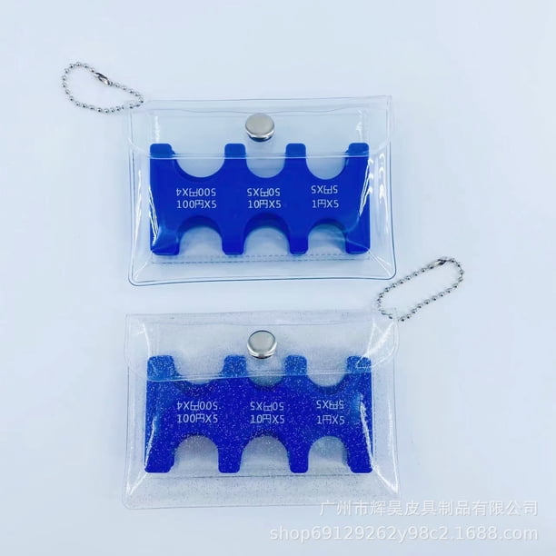 Caja de plástico de PVC para clasificar monedas, porta monedas, cadena de cuentas, posición de tarjeta para monedas, porta monedas, monedero transparente