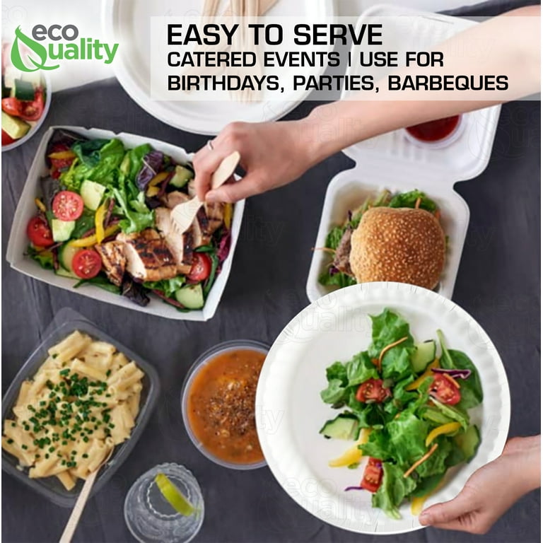 700 PACK] White Disposable Paper Plates 6 Inch by EcoQuality
