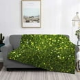 thumbnail image 2 of Uemuo Green Glitter Sparkle Printed Throw Blanket for Couch, Fluffy Fuzzy Blankets for Bed, Sofa, Cozy Flannel Faux Fur Blanket-80"x60", 2 of 6