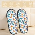 thumbnail image 2 of Fotbe Block Dinosaur Pantuflas Peludas para Mujer con Estampado, Zapatillas de Peluche, Zapatos de Invierno para Casa, Uso Interior y Exterior-Large, 2 of 8