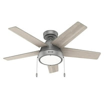 Restored Hunter Fan 44 inch Casual Matte Silver Indoor Ceiling Fan with LED Light Kit and Pull Chain (Refurbished)