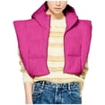thumbnail image 3 of Dazajoo Veste Courte Sans Manches à Capuche Zippée pour Femmes, Rose, m, 3 of 8