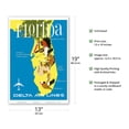 thumbnail image 2 of Florida - Golf - Scuba Diving - Sunbathing - Delta Air Lines - Vintage Airline Travel Poster by John Hardy c.1960s - Master Art Print (Unframed) 13in x 19in, 2 of 4