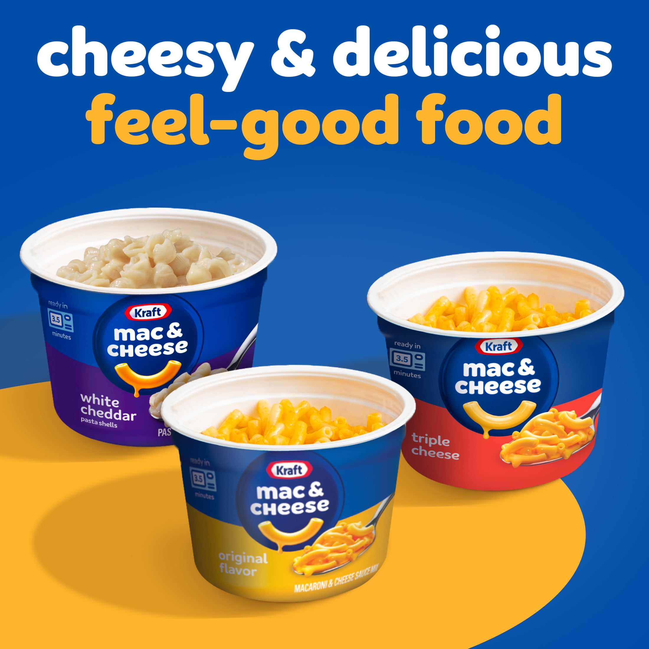 (6 pack) Kraft Mac and Cheese, 4 Cups, for Easy Dinner or Dinner Sides, Variety Pack, No Artificial Flavors, Preservatives or Dyes, 8.1 oz