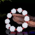 thumbnail image 2 of K-KED White Jade Lotus Bracelet Gift Bead Amulet Natural Accessories Carved Jewelry, 2 of 7