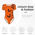 thumbnail image 4 of Saiise Pyjama à Motif de Chauves-Souris d'Halloween pour Femmes, Grenouillère à Manches Courtes, Col Rond, Justaucorps Extensible avec Fermeture à Pression-Moyen, 4 of 7