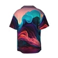 thumbnail image 2 of Fotbe Colorful Surreal Landscape print Short Sleeve Button Down Shirts for Men Casual Summer Beach Wrinkle Free Shirt-Small, 2 of 7