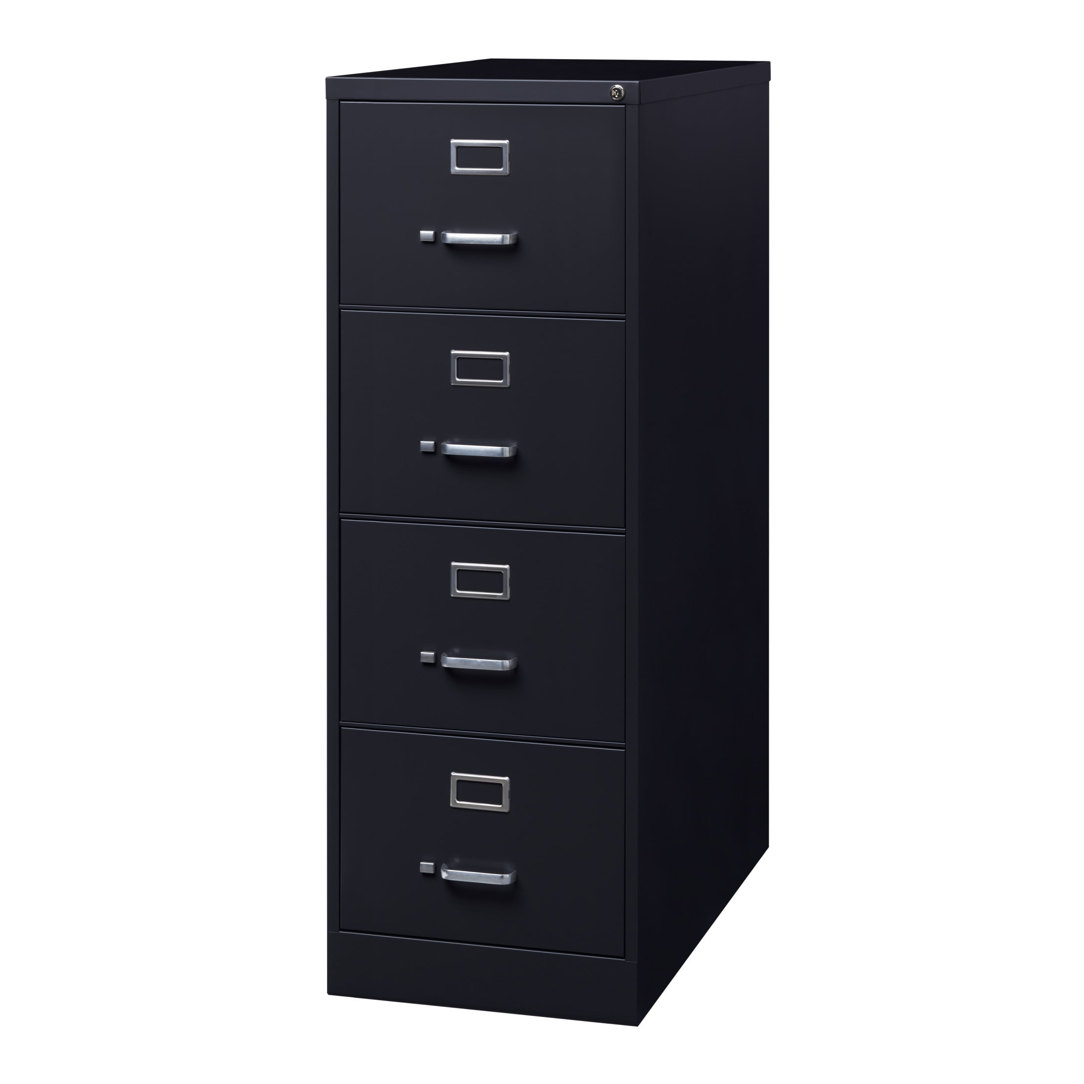Hirsh 26.5" Deep 4 Drawer Legal Width Metal Vertical File Cabinet, Commercial Grade, Black