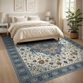 thumbnail image 3 of ODIKA 8'x10' Ultra-Soft Area Rug, Farmhouse Neutral Geometric Lattice Motif Transitional Juniper None Washable, Bare feet friendly, Silk-Touch for Bedroom, Under Sectional, 3 of 7