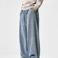 thumbnail image 5 of LMOIPLI Mens Baggy Wide Leg Balloon Jeans Elastic Drawstring Waist Vintage Washed Denim Casual Streetwear Trousers Light Blue XL, 5 of 9