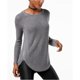 thumbnail image 2 of Suéter con cremallera lateral I-N-C para mujer gris mediano, 2 of 2