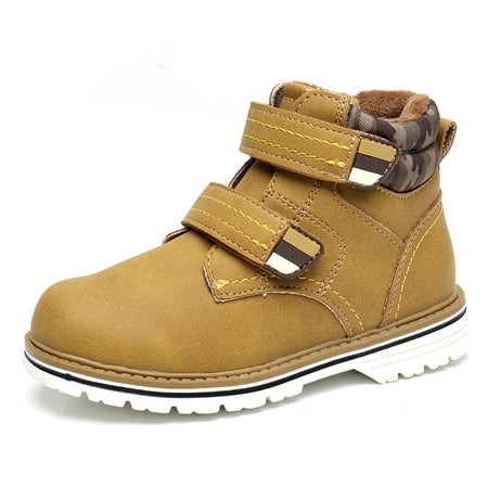 

Blikcon Kids Boys Hook and Loop Outdoor Comfort Boots for Autumn Winter (Color : Camel Size : 9.5 Toddler)