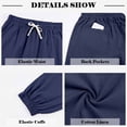 thumbnail image 6 of BVnarty Men's Solid Linen Beach Jogger Pants Loose Drawstring Elastic Waist Casual Long Trousers with Pockets for Vacation Outdoor Navy XXL, 6 of 9