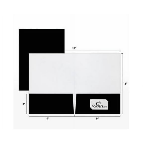 LUXPaper 9 x 12 Presentation Folder, Black Gloss, 100/Pack
