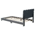 thumbnail image 5 of EUROCO Upholstery Twin Size Platform Bed with Padded Headboard for Kids Teens Adults, Gray, 5 of 12