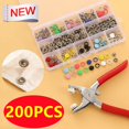 thumbnail image 1 of 200/100pcs Set Metal Sewing Buttons Hollow/Solid Prong Press Studs Snap Fasteners for Installing Clothes Snaps DIY Family Tailor100Pcs Without Tools He Qiyong unisex, 1 of 1