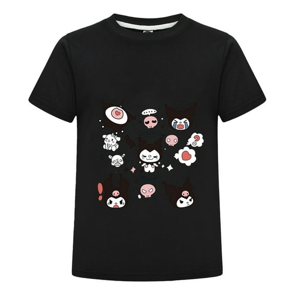 Kuromi Girls T-Shirt Cute Character Kids Casual Summer Top Whimsical Graphic Tee Birthday Gift